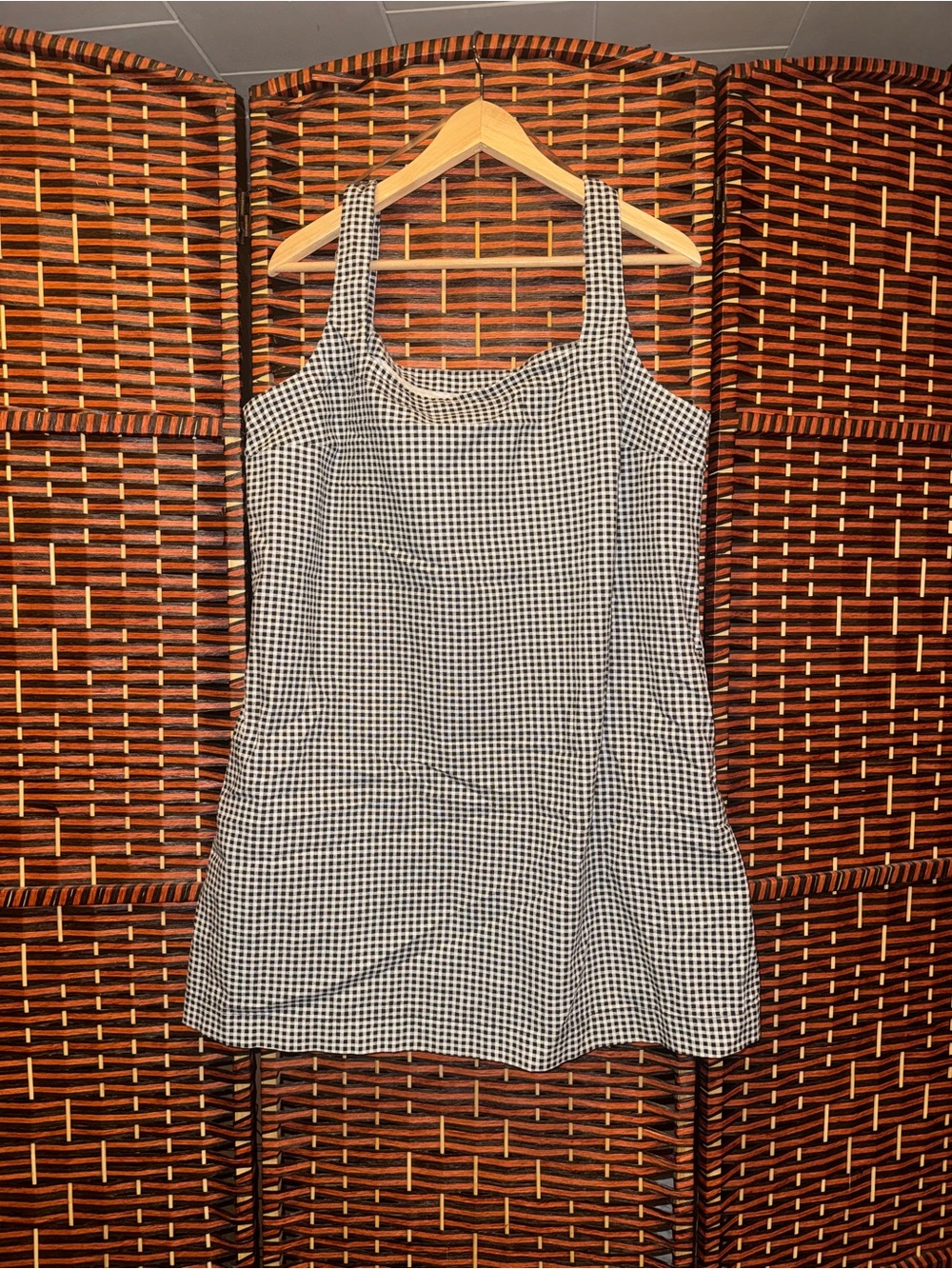 a new day Black & White Gingham Tank Mini Dress
